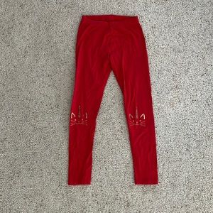 Girls red leggings. Size: L (10-12). Brand: Cat and Jack.